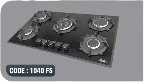 اجاق گاز شیشه ای ۵ شعله هنزا مدل ۱۰۴۰fs