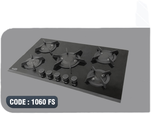 اجاق گاز شیشه ای ۵ شعله هنزا مدل 1060fs