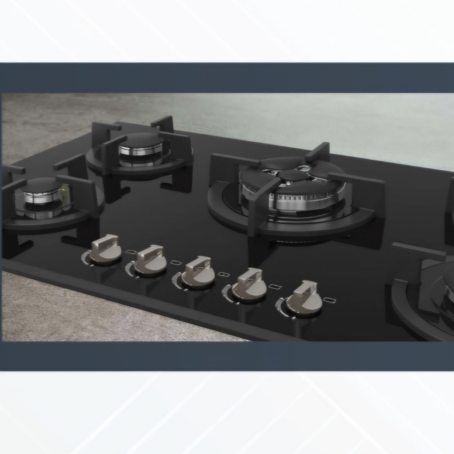 اجاق گاز شیشه ای ۵ شعله هنزا مدل ۱۰۲۰fs طوسی