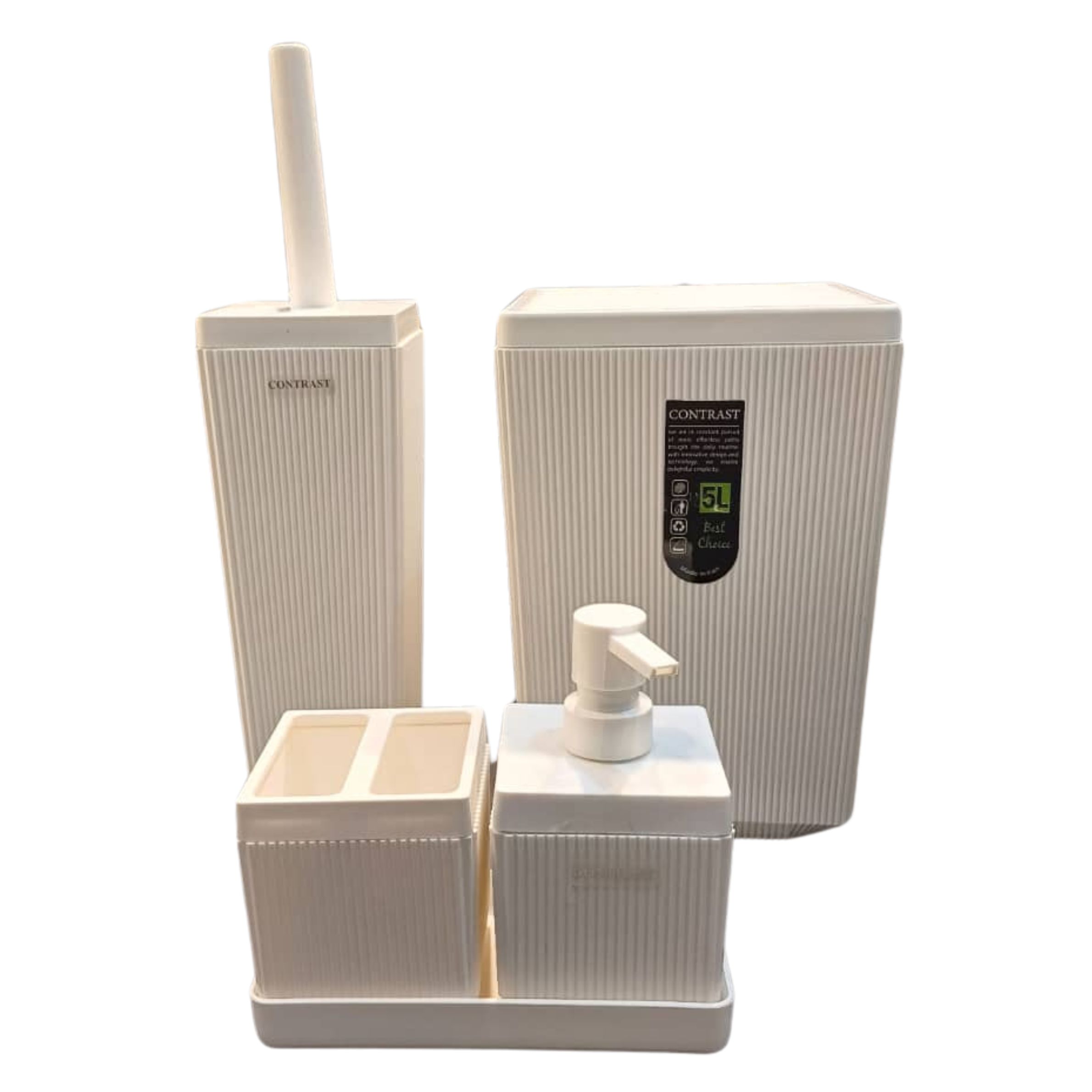 ست سرویس بهداشتی 5 تکه کنتراست مدل دوری خط ریز