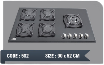 اجاق گاز شیشه ای ۵ شعله هنزا مدل ۵۰2