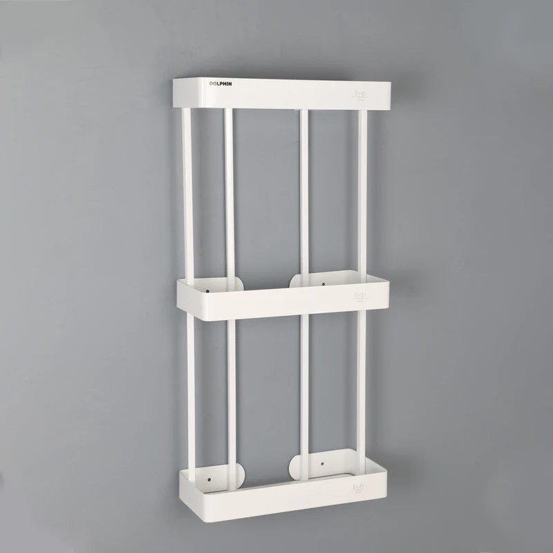 قفسه حمام سه طبقه استیل وسط مستطیلی