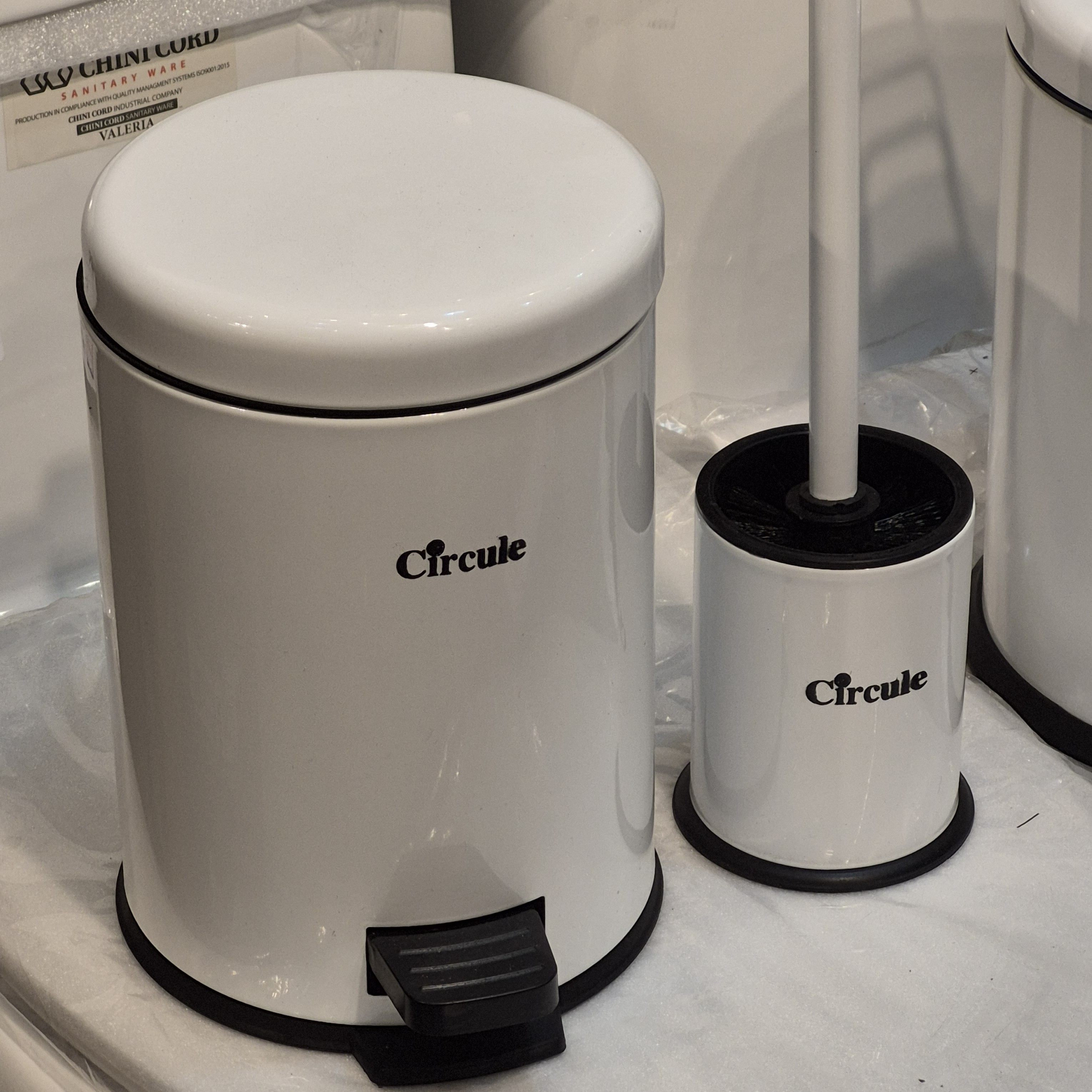 سطل و برس توالت سرکوله استیل (امکان سفارش به صورت سطل تک یا برس تک)